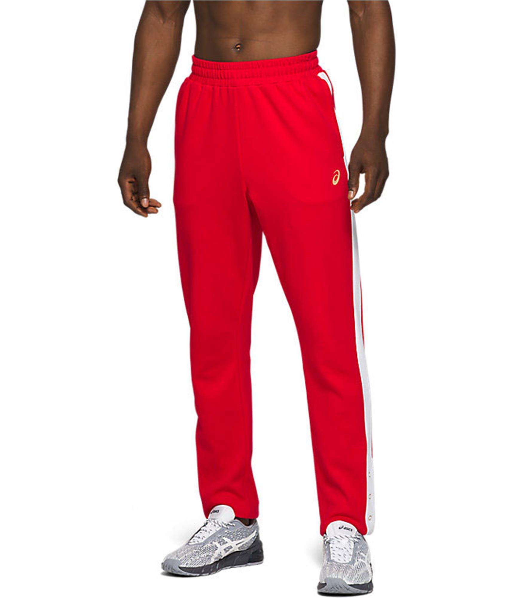 ASICS Mens Tokyo Warm Up Bottom Athletic Sweatpants, Red, X-Large